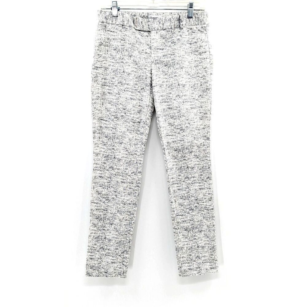 Calvin Klein White and Black Abstract Slim Straight Leg Office Pants Size 2